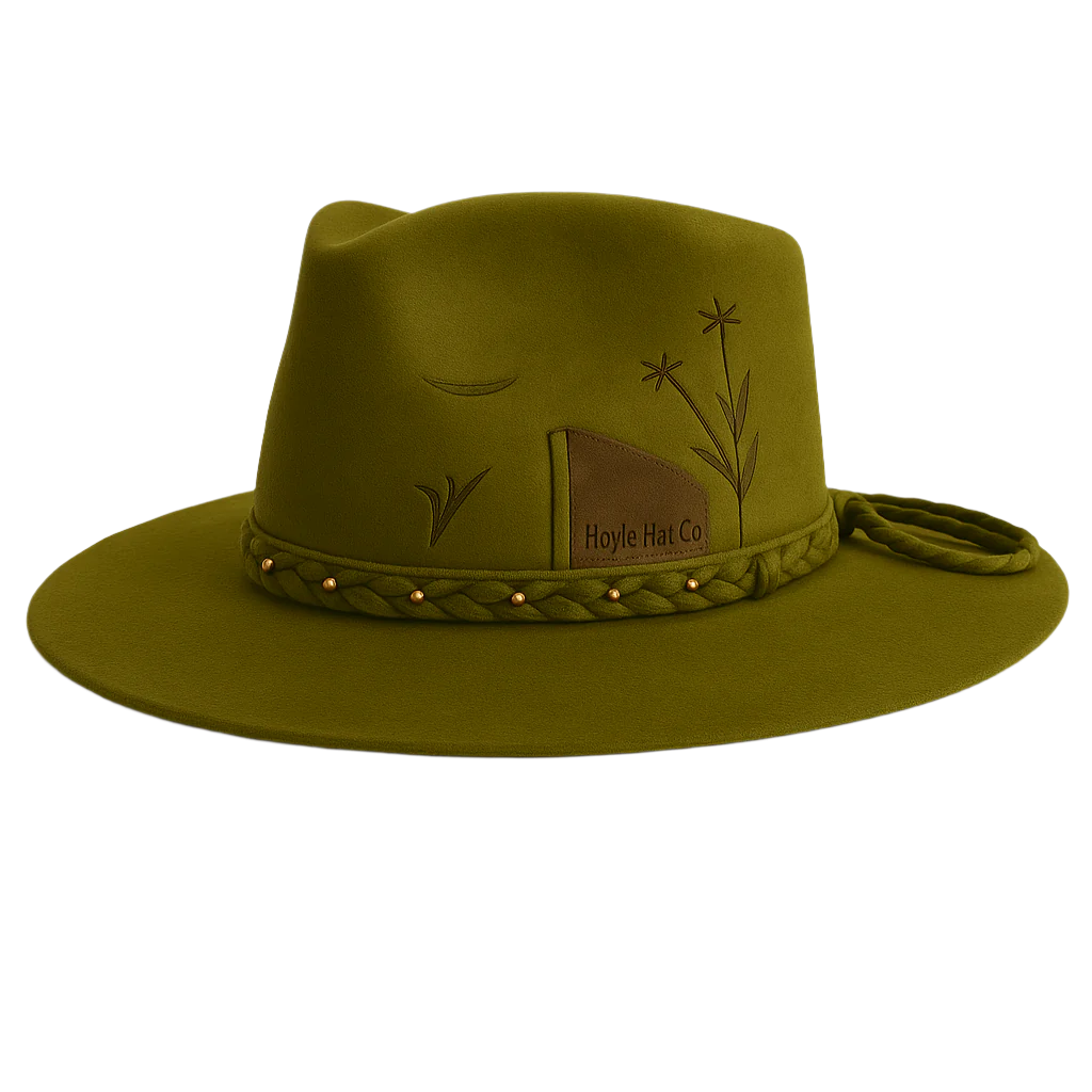 Swamp Flower — 100X Olive Fur Felt Fedora