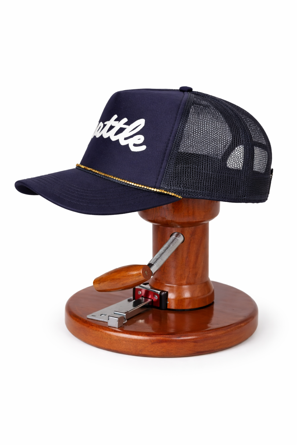 Seattle Puff N Stuff : Navy Blue Trucker by Hoyle Hat Co.