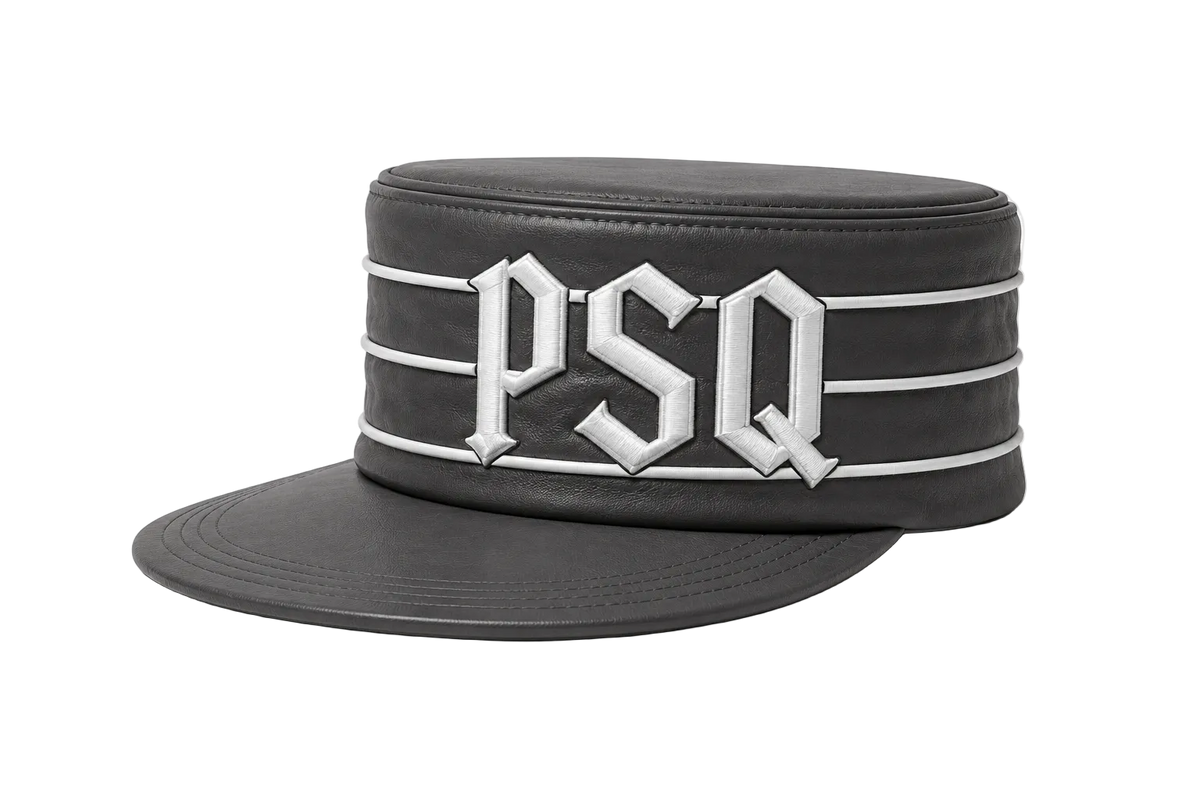 PSQ Leather Pillbox Cap