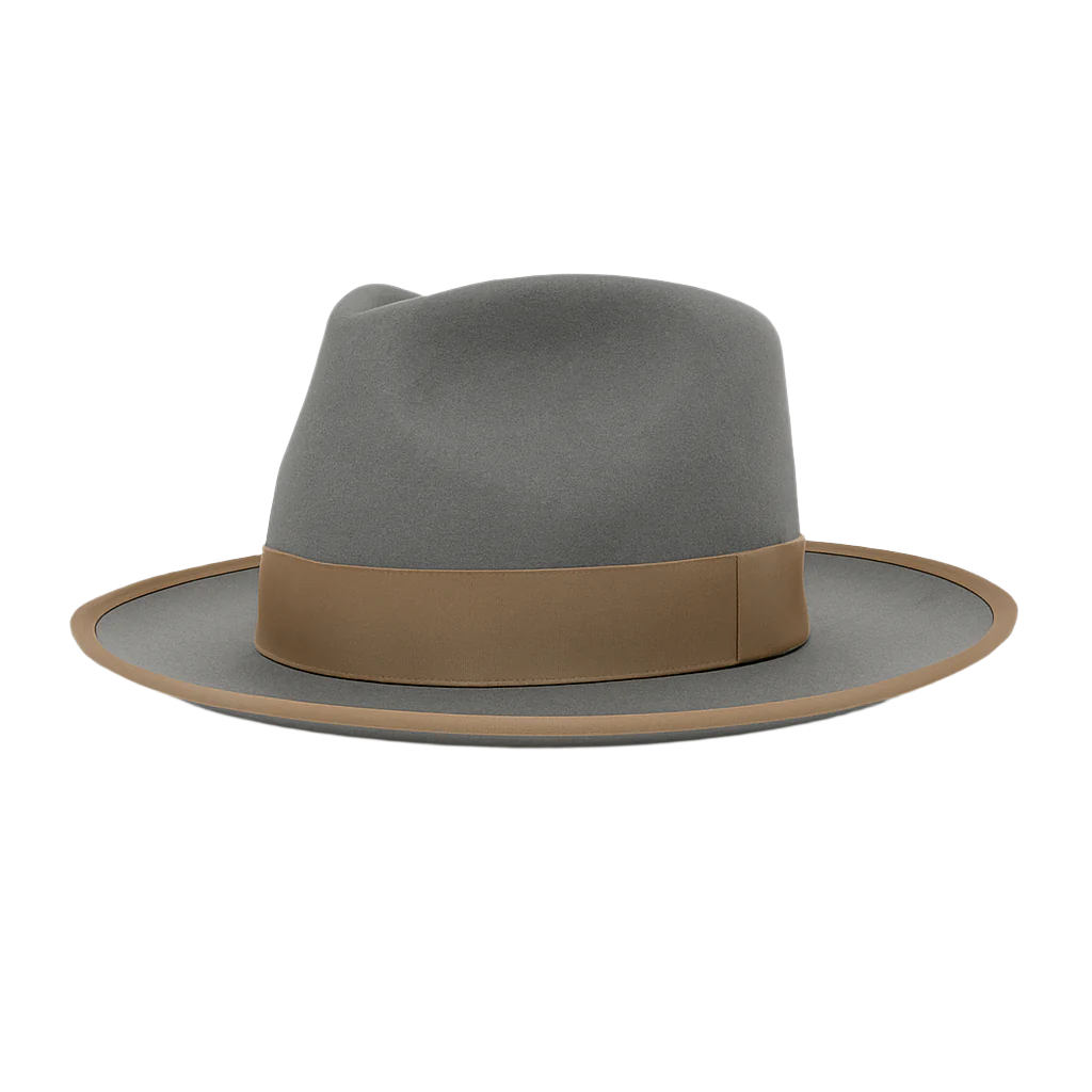 Silver Sandman Fedora – Grey Ecuador Wool Hat with Trim