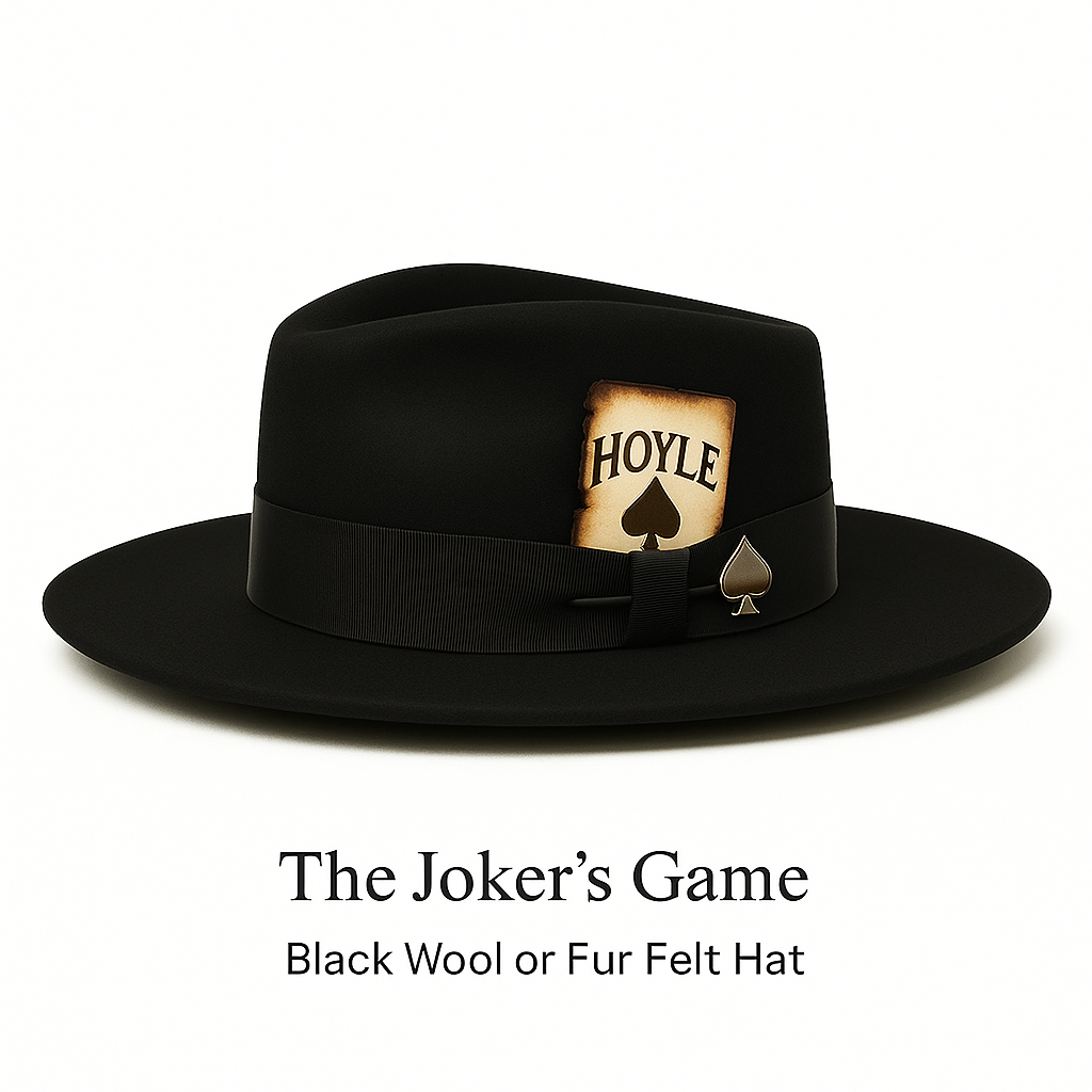 The Joker’s Game – Black Wool or 100X Fur Felt Fedora