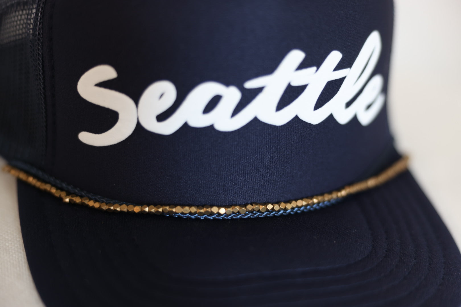 Seattle Puff N Stuff : Navy Blue Trucker by Hoyle Hat Co.
