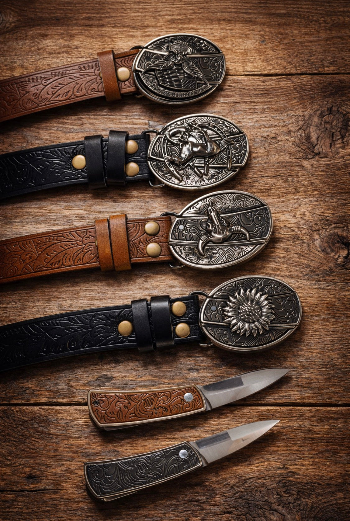 Knife Belt Buckle Set