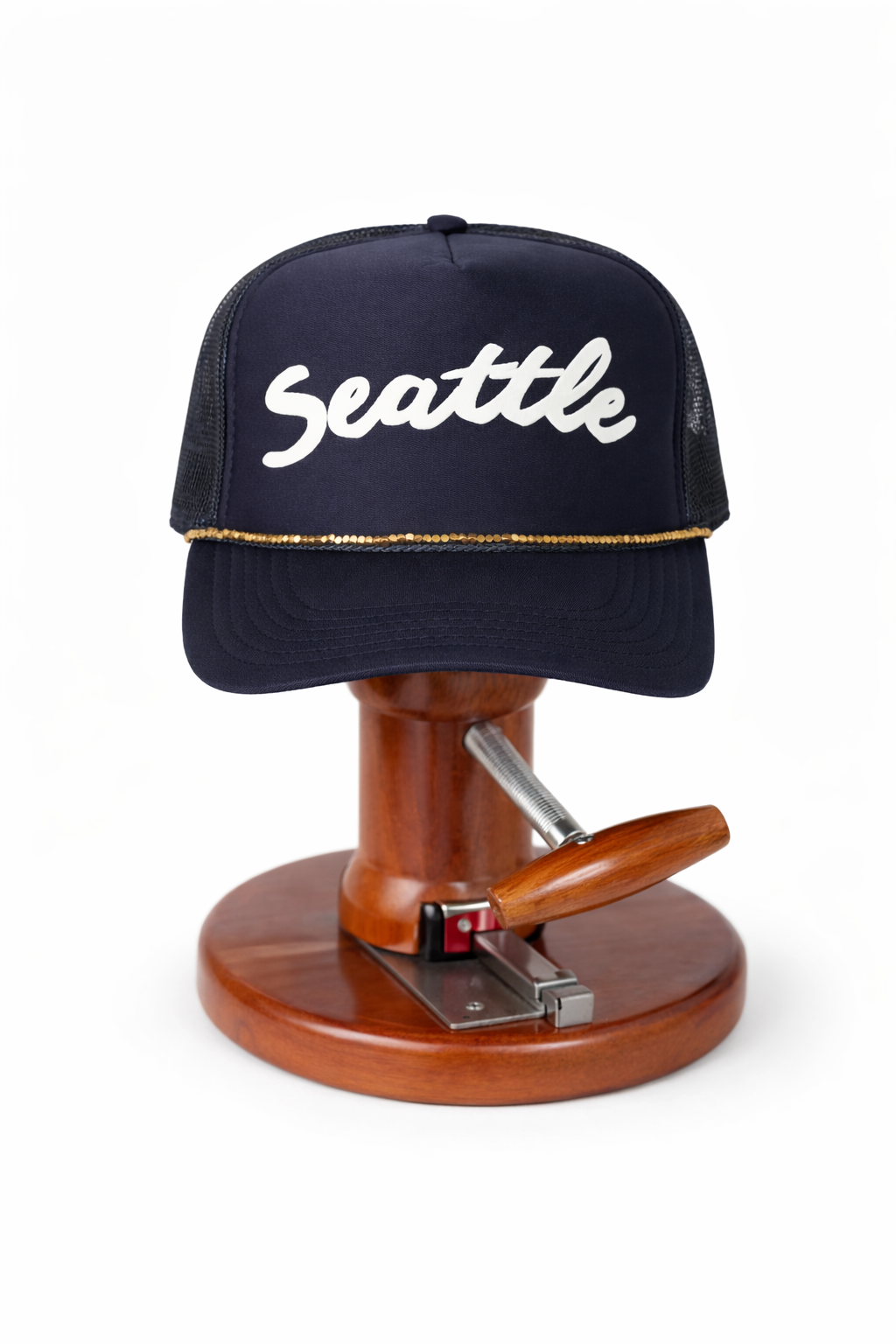 Seattle Puff N Stuff : Navy Blue Trucker by Hoyle Hat Co.
