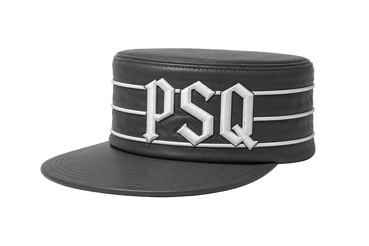 PSQ Leather Pillbox Cap